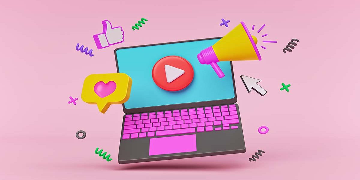 Laptop,And,Colorful,Graphic,Elements.,Business,Advertising,And,Promotion,Concept.